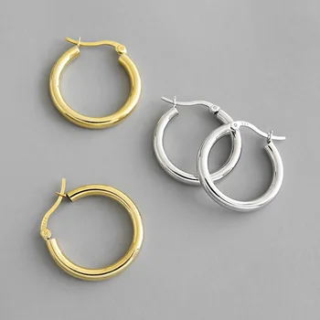 Jednoduchá Zlatá Obruč Earing Módne Šperky 925 Sterling Silver Šperky Pre Ženy Bijoux Femme 2020Aretes De Mujer Pendientes Plata
