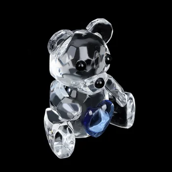 Modré Srdce Crystal Medveď s box Na spoločenské Stolové Hry Dekorácie Krst Baby Sprcha Strany Prospech Keepsakes Suveníry