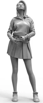 1/20 moderné dievča stáť a pozerať sa, Živice obrázok Modelu súpravy Miniatúrne gk Unassembly Nevyfarbené