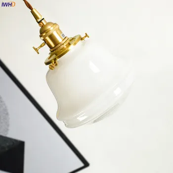 IWHD Biele Sklo LED Prívesok Svietidlá Japonský Štýl Nordic Moderné Medi Prívesok Lampa Visí Svetlá Luminaria Lampara