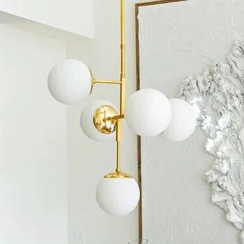 Vintage železa sklenenú guľu luster stropné svietidlo suspendu kúpeľňa zariadenie visí lampa obývacej miestnosti dekorácie