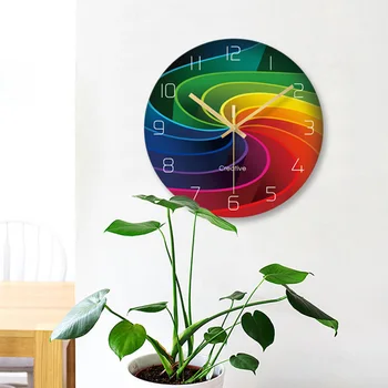 Kreatívne Rainbow Farebné Nástenné Hodiny Fantastické Moderné Abstraktné Umenie, Štýl Nové Nástenné Hodiny Quartz Kuchyni Office Home Decor W50