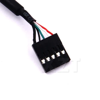 10pcs/veľa Konektor 2.54 mm 5pins samica na USB 2.0 samica predlžovací kábel panel namontujte skrutku ušných otvorov 35 cm kábel Ozvučnice line