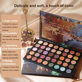 40 Farba Eyeshadow Palety make-up Pearly Matný Multicolor Očné tiene tvoria Jednoduché Farba kórejský Kozmetika Maquillaje TSLM1