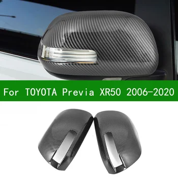 Pre TOYOTA Previa XR50 Estima Tarago 2006-2020 auto Čierne uhlíkové vlákna Spätné zrkadlo pokrytie výbava 07 08 09 10 2011 12 13 14 15 16