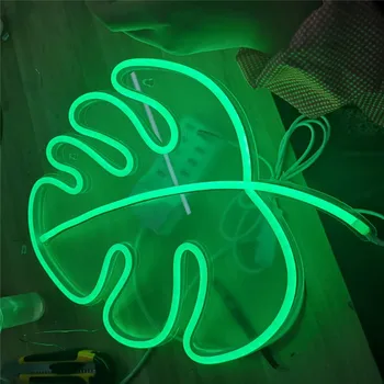 Zelenej Listovej Neon Nočné Svetlo Roztomilý LED Svetlo Neónový nápis Škôlky Sv Sign Neon Light Decor Steny Výzdoba pre Dieťa Deti Spálňa Pub