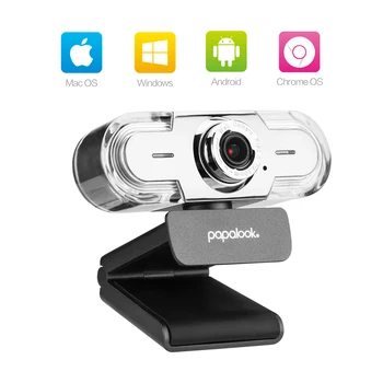 PAPALOOK 1080P Webcam PA452 PRO Full HD 30FPS Manuálne Zaostrenie 4MP Mini USB Webová Kamera S Mikrofónom a Statív PC Kamery pre Notebook