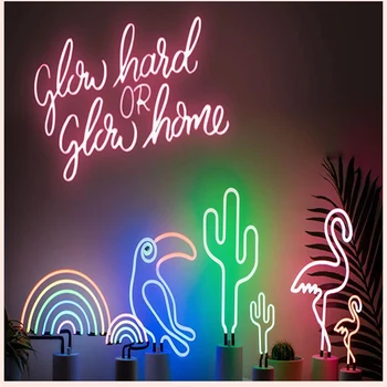 Neónové svietidlo LED Nočné Svetlo stolná Lampa Flamingo Rainbow Vianoce Domov 3D Stolná Lampa pre Dovolenku Xmas Party Svadobné Dekorácie