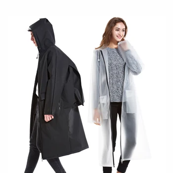 Nové módne veľkoobchod dospelých kvalitné dlho EVA Hrubé Rainwear Pešia Túra s Kapucňou batoh Daždi Kabát s zips kabelka
