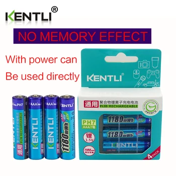 KENTLI 8pcs bez pamäťového efektu 1,5 v 1180mWh AAA polymer lithium li-ion nabíjateľné batérie aaa batérie