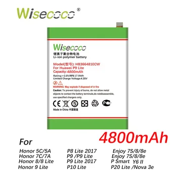 Wisecoco 4800mAh HB366481ECW Batériu Pre Huawei P9 5C ( P10 Lite) G9 Česť 7C 7A 8 8E Lite/ Y6 II EVA-AL00/AL10 L09 TL00
