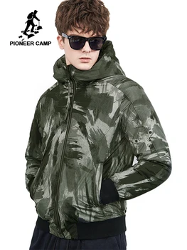 Pioneer tábor nová zimná páperová bunda mužov značky oblečenia kamufláž krátke štýl dole parkas pre mužov kvality zimný kabát AYR801410