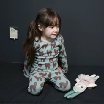 Syue Mesiac Dievčenské Pyžamo Sady 2017 Jeseň Malé Bavlnené Pyžamá Deti, bavlna Sleepwear chlapčeka oblečenie pre voľný čas Odev Oblečenie