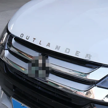 Pre Outlander Znenie 3D Písmeno príslušenstvo Outlander Chrome Auto 3D Písmená Kapota Znak loga Odznak auto nálepky Pre Mitsubishi