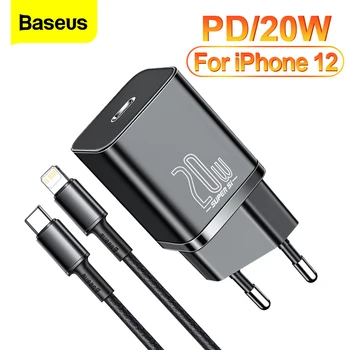 Baseus PD 20W Rýchle Nabíjanie USB C Nabíjačka Pre iPhone 12 Pro Max Dual Rýchle Nabíjanie USB 3.0 Typ-C USBC Stenu Nabíjačku Mobilného Telefónu