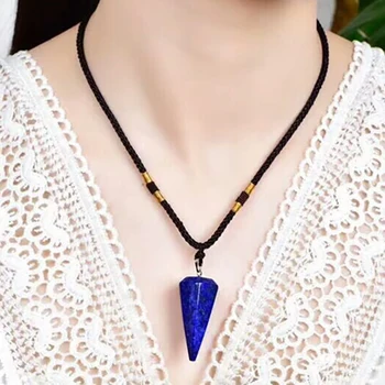 JoursNeige Lapis Lazuli Prírodného Kameňa Prívesky Ducha Kyvadlo Prívesok Náhrdelník Bezpečné Šťastie Pre Ženy, Mužov Módne Šperky