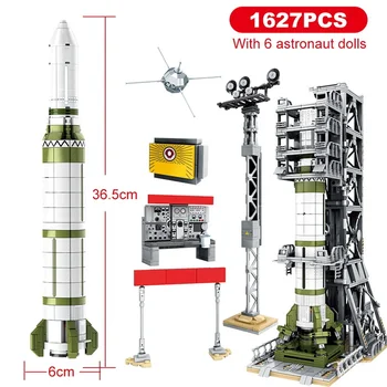 SEMBO 2147pcs Mesto Techniku Letectva Rocket Stavebné kamene, Umelé Satellite Launch Vehicle Stvoriteľa Vesmíru Kozmonaut Tehly