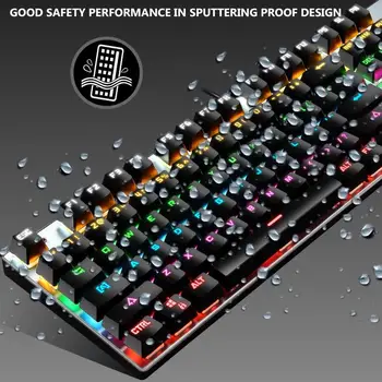 G30 Káblové Podsvietený Splash-dôkaz Mechanical Gaming Keyboard pre Stolný Počítač, Splash-dôkaz dizajn periférnych zariadení