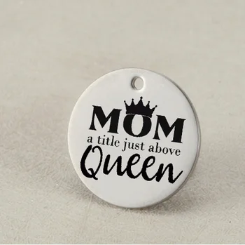Mama/Matka/Matka Kráľovná Nehrdzavejúcej Ocele Kúzlo Mama A Drobná Tesne Nad Kráľovná Prívesok Charm Pre Diy Šperky Robiť