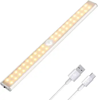 Nočné Svetlo Snímač Pohybu Kuchyňa Lampa 24/40/60 LED Svetlami, Skriňa, USB Nabíjateľné Svetlá pre Spálne, Obývacia Izba, Šatník