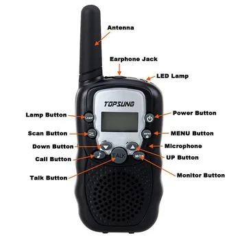2 ks walkie talkies T388 PMR446 mobilné rádiové communicator VOX FRS/GMRS talkie rádia led baterka + EÚ alebo NÁS konektor nabíjačky