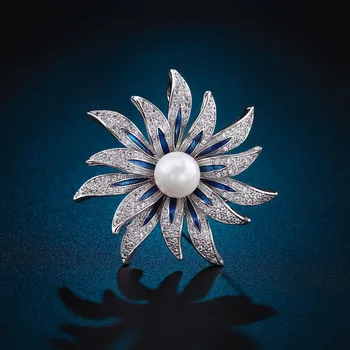 Luxusný Biely Simulované Pearl Flower Brošňa Kvetinové Šperky dámske Šaty, Kabát, Šál Klobúky Príslušenstvo