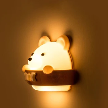 Roztomilý Medveď LED Nočné Osvetlenie, Nočné Stenu Noc, Baby, Deti, Spálne Dekorácie Nočné Lampy, 3 Režimy Nastaviteľné Diaľkové Ovládanie Dary