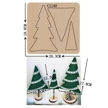 Nový Vianočný stromček Drevené die Scrapbooking C-1140 Rezanie Zomrie Viac veľkostí