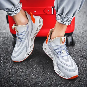 Horúce ročné obdobie jogging obuv muži krajky-up tenisky non-slip priedušná príležitostná obuv outdoor veľké veľkosť Kotúča trend pánske členkové topánky