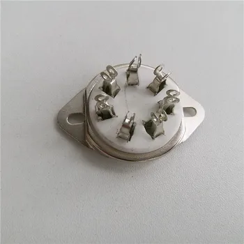 4pcs keramické trubice socket 7 pin trubice zásuvky GZC7-21 strieborné nohy na FU-25/1625/6A6/826/832 trubice amplfier