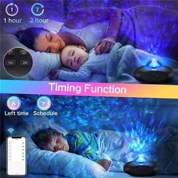 Farebné Hviezdy projektor svetlo Neba Galaxy Wifi Smart Život USB Hlasové Ovládanie Hudobného Prehrávača LED Nočné Svetlo Projekčné Lampa Romantické