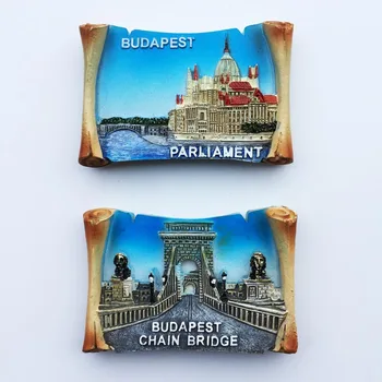 Európa Maďarsko Budapešť Cestovné Suveníry, Magnety Na Chladničku Živice Ručne Maľované Magnetické Chladnička Message Board Nálepky