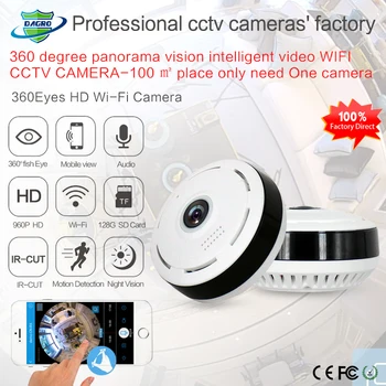 WIFI Kamera 360-Stupňový Panoramatický Fisheye 960P HD MINI Bezdrôtová IP Kamera Vnútorné Home Security Kamera Baby Monitor