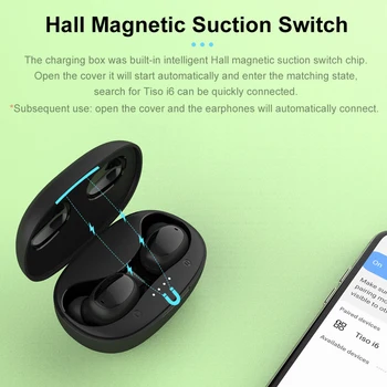 Tiso i6 duálny režim bezdrôtové slúchadlá dotykové ovládanie plynulá Bluetooth 5.0 slúchadlá potlačenie šumu Mikrofónu 3D TWS stereo headset