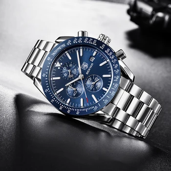 Ocele, quartz muži hodinky BENYAR luxusné značky športové vodotesné hodinky pre mužov módne chronograf podnikania muži Relogio Masculino