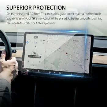 Dropshipping 15 palcov Auto Screen Protector, Číre Tvrdené Sklo Screen Protector pre Tesla Model 3 Navigáciu Ochrany