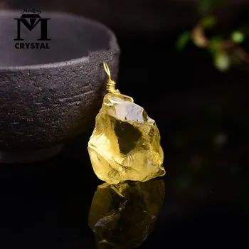 Prírodný kameň yellow crystal ciritine pandent drsné citrine Štrku Rozhádzané Väčšinu Quartz Liečenie Reiki prírodné kamene Náhrdelník