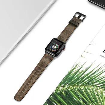 Kožený remienok Pre Apple hodinky kapela 44 mm 40 mm iWatch kapela 42mm 38mm Retro Krava watchband náramok pre Apple hodinky serie 5 4 3 6 SE