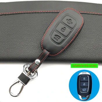 Originálne Kožené Tlačidlo Auto Keychain Prípadoch Kryt pre Hyundai pre Kia Motors Tlačidlo prípadoch 3 tlačidlo skladacie prachu zberateľ shell kľúče