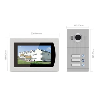 Jeatone Tuya smart 7 palcový WIFI Zvonček Video telefóny na 3 Poschodí Byt bezdrôtový AHD dvere kamera