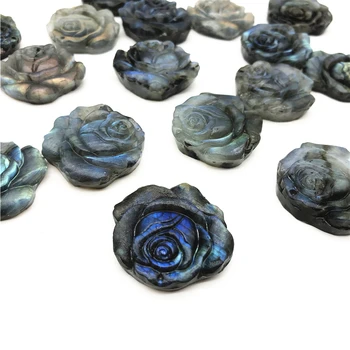 Prírodné Modré Labradorit Ruže Kvet Ručne Vyrezávané Crystal Kvety, Liečivé Kamene Dekor Darčeky, Prírodné Kamene a Minerály