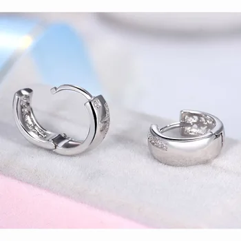 Elegantné Jednoduché Módy Brincos Ucho Šperky Cubic Zirconia Crystal Kruhu Hoop Náušnice pre Ženy Piercing Príslušenstvo