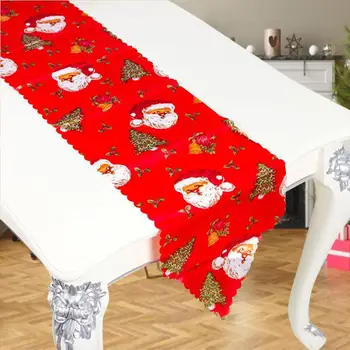 35*180 CM Stôl Vlajka Polyester Santa Claus Tlač Obrus Nový Rok Party Dekorácie na Vianočný Stôl Vlajka