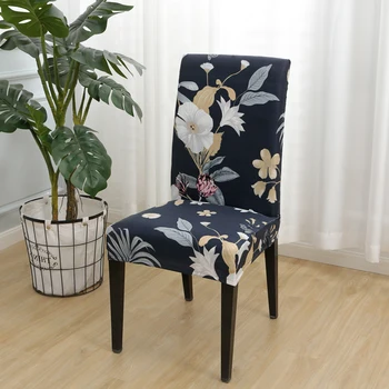 Spandex kvetinový vytlačené úsek stoličky kryt pre jedáleň kancelária banketové stoličky chránič elastický materiál, kreslo kryt