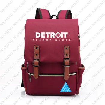 Detroit: Stať Ľudských Batoh Connor Anime Študent Školy Plátené tašky Módne Muži Ženy vintage Cestovné Batohy