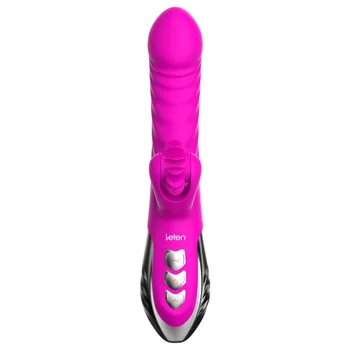 Leten 3 v 1 jazyk lízanie/tlačením Teleskopická/vibračné dildo vibrátor dlhý sieťový sexuálne hračky pre ženy G-spot klitorisu orgazmus