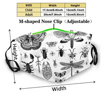 Chyba Board 3d Tlač Opakovane Úst Maska Umývateľný Filter Proti Prachu Masku na Tvár Hmyzu Chybu Chyby Entomology Dragonfly