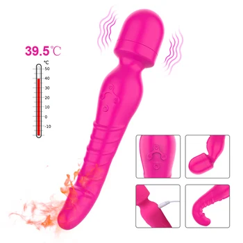 IKOKY Sex Shop hračky G Mieste vibračné Dildo Kúrenie Duálny Vibrátor Sexuálne Hračky pre Ženy Stimulátor Klitorisu Čarovná Palička AV Vibrátor