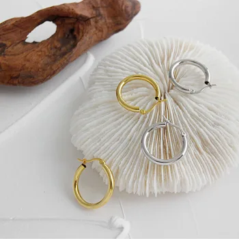 Jednoduchá Zlatá Obruč Earing Módne Šperky 925 Sterling Silver Šperky Pre Ženy Bijoux Femme 2020Aretes De Mujer Pendientes Plata