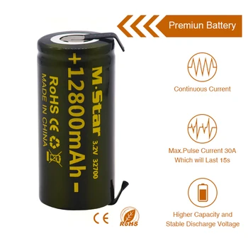 2020 vysokou kapacitou 3.2 V 32700 12800mAh LiFePO4 Batérie 12.8 Ah 35A Kontinuálne Vypúšťanie Maximálne Vysoký výkon batérie+Nikel listov
